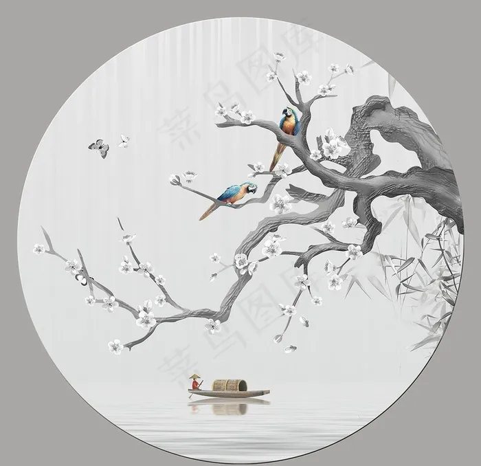 新中式装饰画图片(7087X7087(DPI:300))psd模版下载