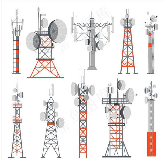 信号塔图片ai矢量模版下载