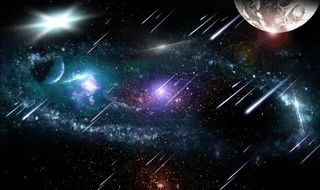 唯美太空星球流星雨电视背景墙图片