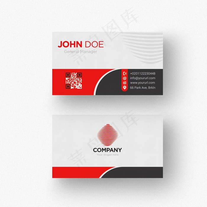 红色名片图片