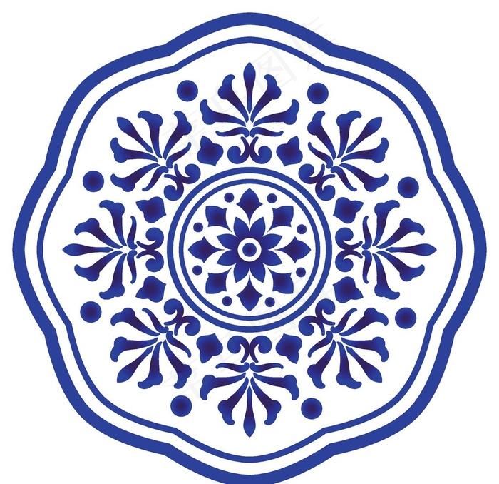 瓷器花纹图片eps,ai矢量模版下载