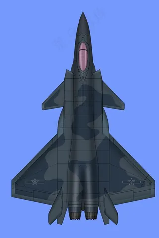 量产歼20俯视图分层素材图片