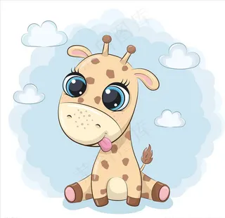 卡通长颈鹿图片