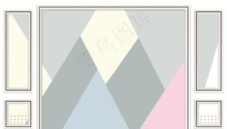 几何边框背景墙图片
