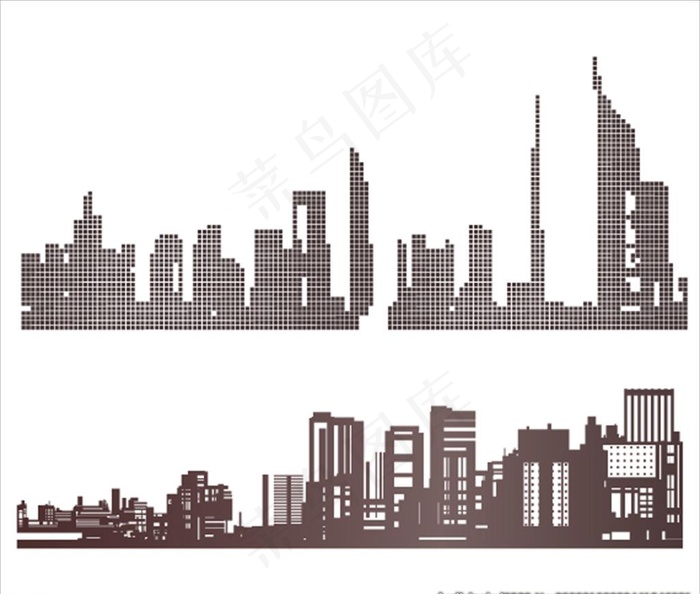 城市剪影图片ai矢量模版下载