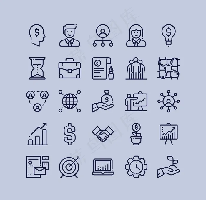 简约线性商务icon图标设计图片eps,ai矢量模版下载