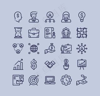 简约线性商务icon图标设计图片