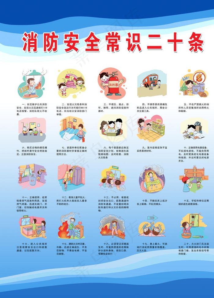 消防安全常识二十条图片(2999X4001(DPI:127))psd模版下载