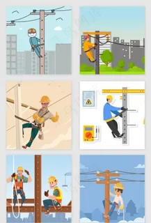 电工插画图片 电工插画图片