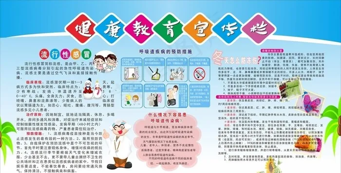 健康教育宣传栏图片cdr矢量模版下载