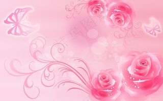 粉色玫瑰背景墙壁画壁纸婚房装饰图片