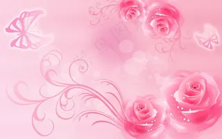 粉色玫瑰背景墙壁画壁纸婚房装饰图片