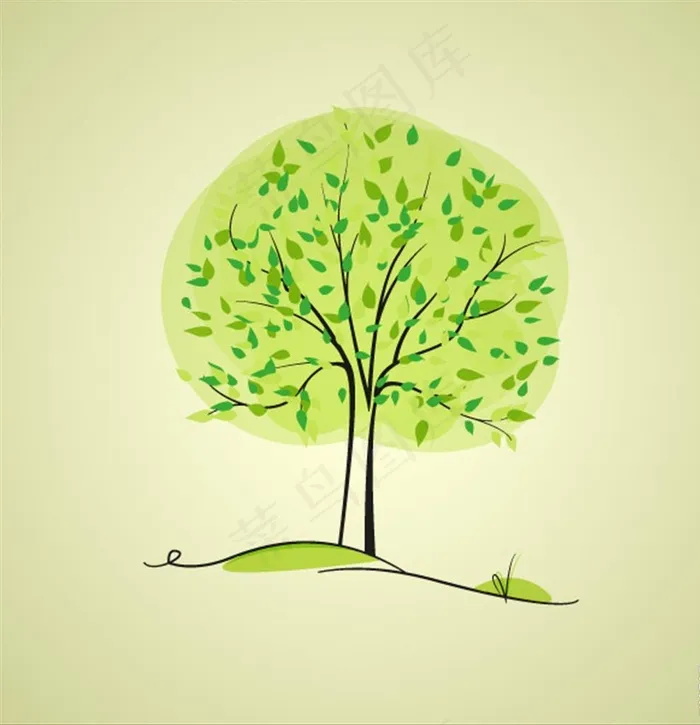 树插画矢量图片ai矢量模版下载