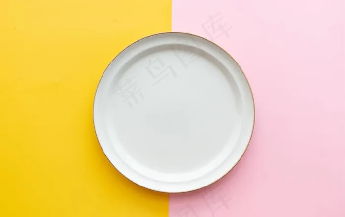 暖色背景空白盘子图片