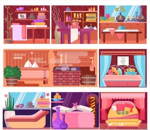 房屋插画图片