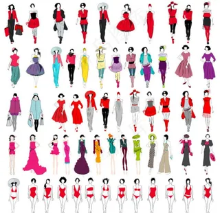 卡通潮流美女矢量素材图片