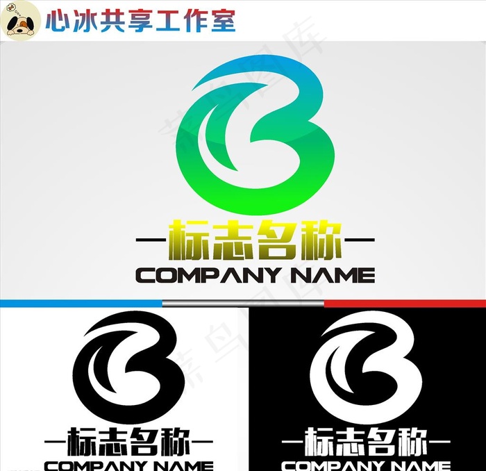 B字母logo图片cdr矢量模版下载