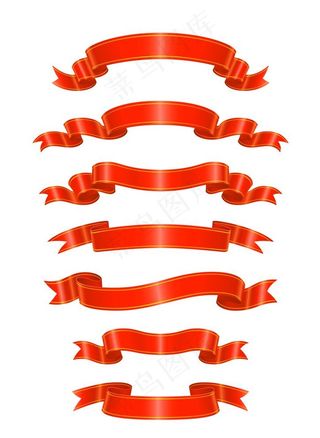 矢量红色飘带图片