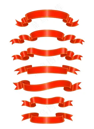 矢量红色飘带图片