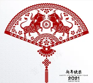 牛年剪纸图片