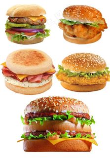 免抠美食汉堡图片