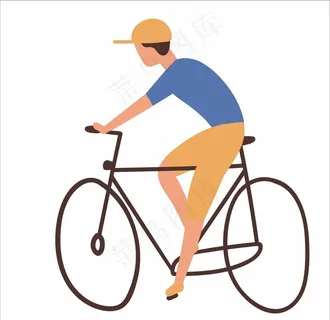 骑自行车的男孩图片