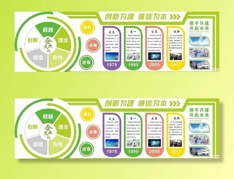 公司企业文化墙图片cdr矢量模版下载