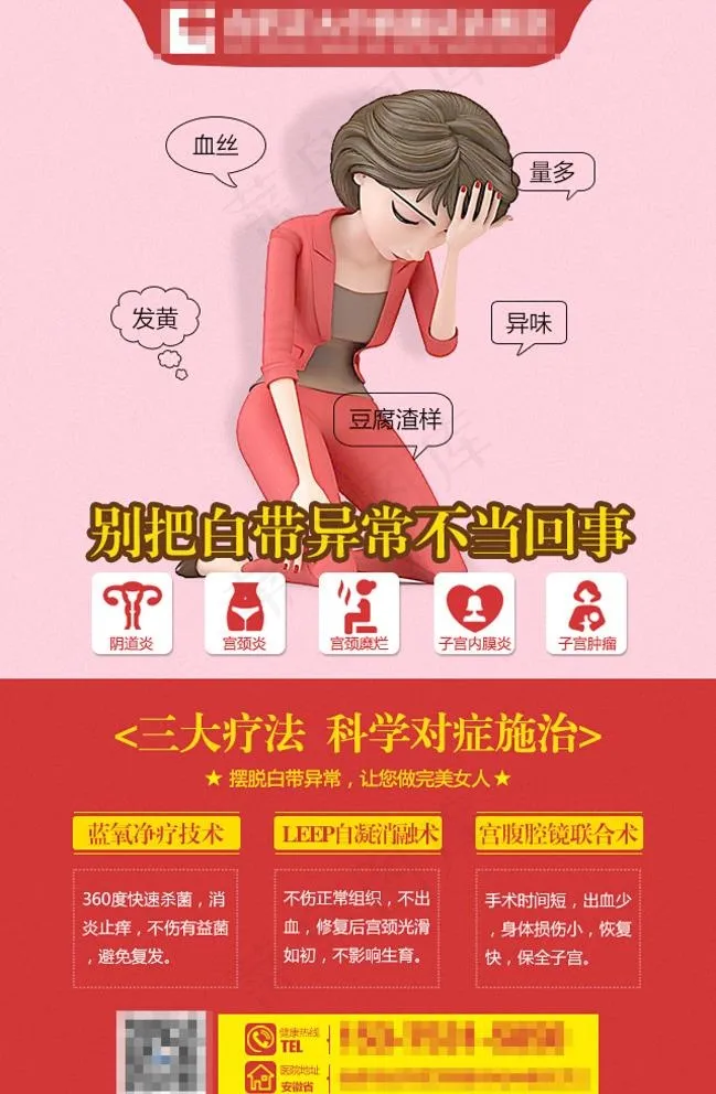 妇科白带异常图片(640X1010(DPI:300))psd模版下载