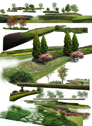 绿篱灌木丛素材图片