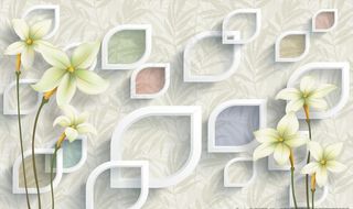 3d立体菱形百合花朵图片