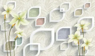 3d立体菱形百合花朵图片