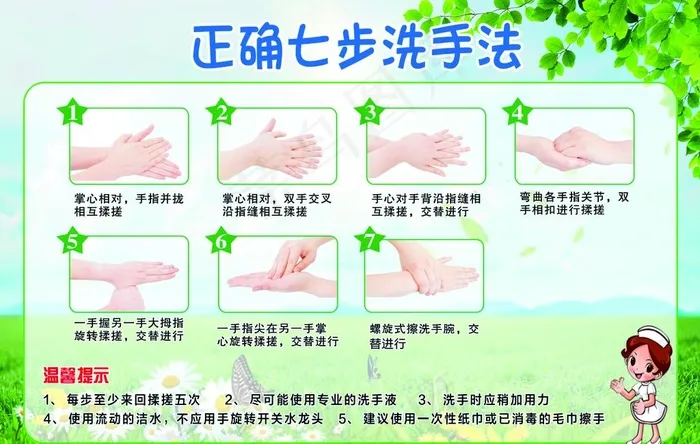 七步洗手图片(7087X4724(DPI:300))psd模版下载