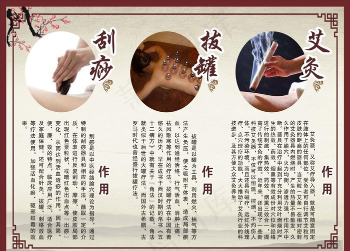 刮痧 拔罐 艾灸图片cdr矢量模版下载