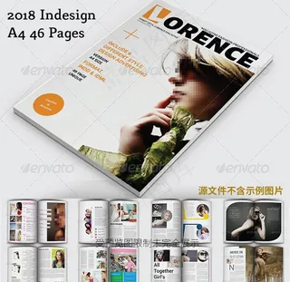 欧美时尚杂志画册ID模板设计图片