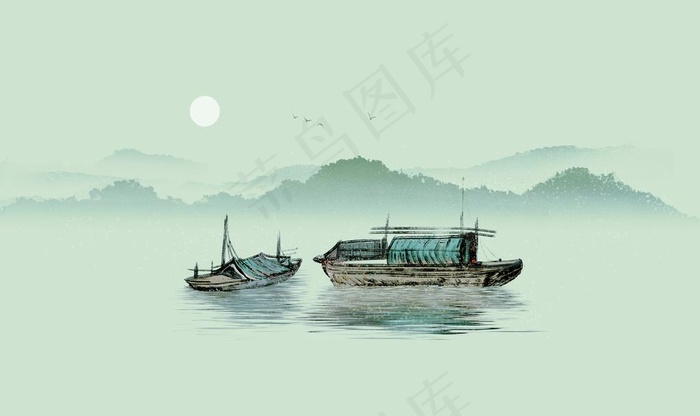 中国风装饰画图片(9071X5669(DPI:72))psd模版下载