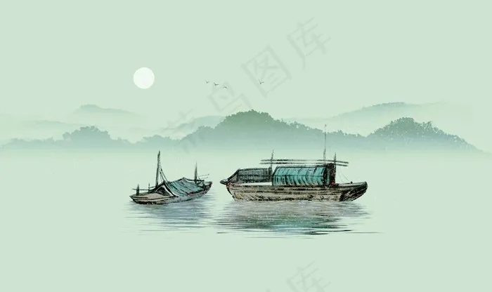 中国风装饰画图片(9071X5669(DPI:72))psd模版下载