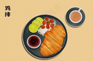 手绘各地小吃图片