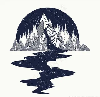 手绘插画图腾矢量图下载图片