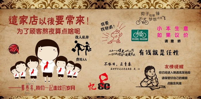 这家店以后要常来哦 吃货背景墙图片(11906X6224(DPI:72))psd模版下载