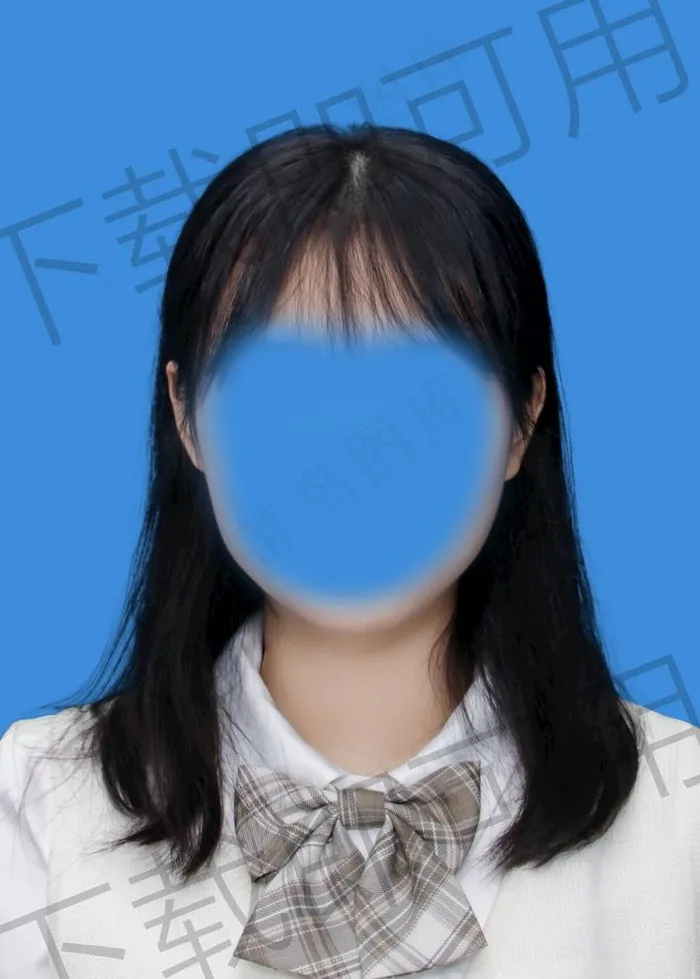 女生证件照模板图片psd模版下载