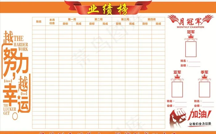 业绩榜图片cdr矢量模版下载