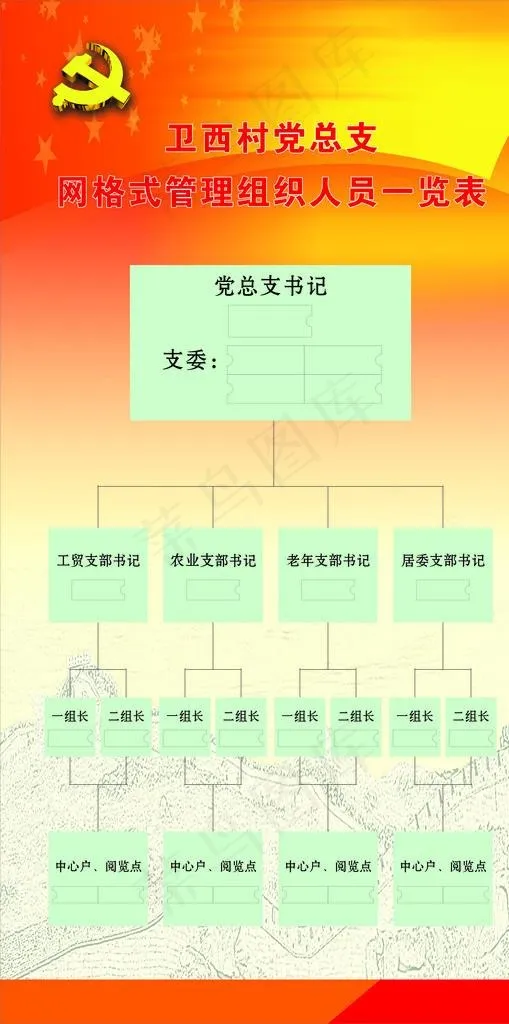 卫西村党总支网格式管图片cdr矢量模版下载