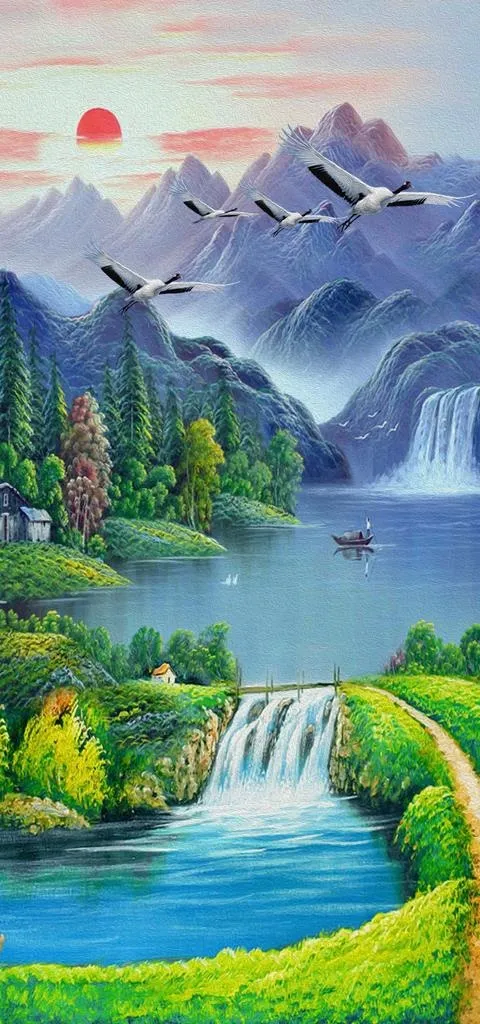 唯美风景画图片(3402X6803(DPI:72))psd模版下载