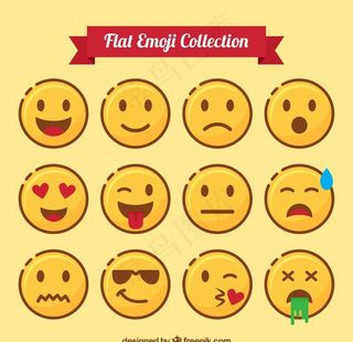 emoji表情扁平化笑脸难过图片