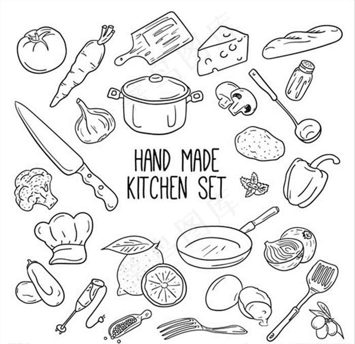 厨房的元素集合图片