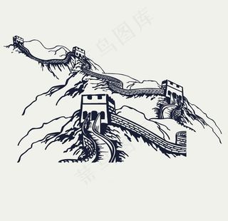 长城手绘图片