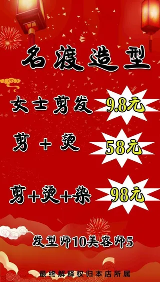 理发店海报 美容店海报图片