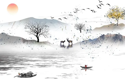 新中式背景墙图片