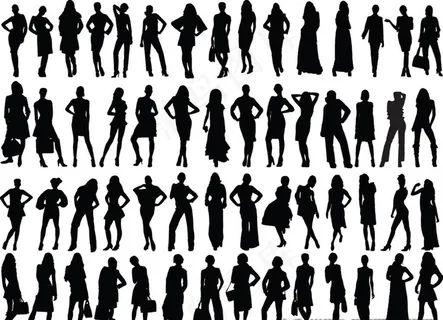 女孩模特剪影集合图片