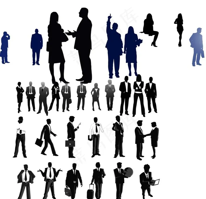 商务人物剪影图片psd模版下载